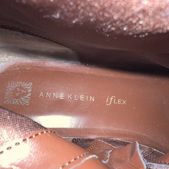 Anne Klein Women 'Costaro' Riding Boot Brown Leather, US 9.5 Wide Calf - Picture 7 of 8